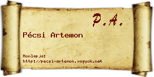Pécsi Artemon névjegykártya